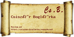 Csiszér Boglárka névjegykártya