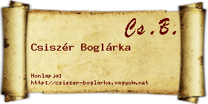 Csiszér Boglárka névjegykártya