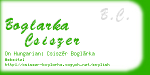 boglarka csiszer business card