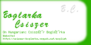 boglarka csiszer business card